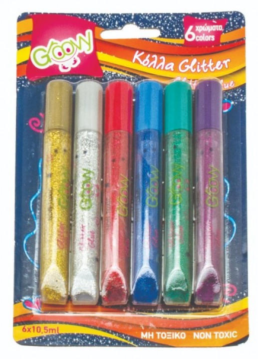 Μαρκαδόροι Glitter Glue Groovy 6 χρωμάτων